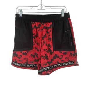 NEW Rawgear Eternal Life For The People Red & Black Athletic Shorts Sz Small